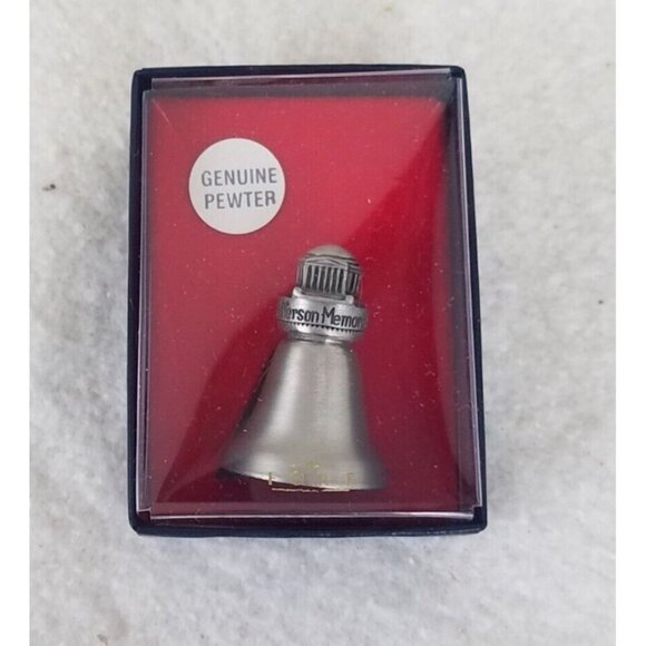 Miniature Bell Vintage Jefferson Memorial Pewter Clapper Americana Presidential - Picture 1 of 8